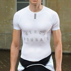 Rapha Pro Team Base Layer Merci Roubaix Mesh Cycling Jersey White L Italy Made